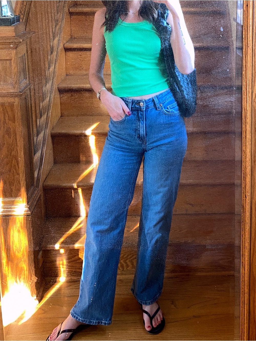 H&M High Rise Straight Leg Jeans